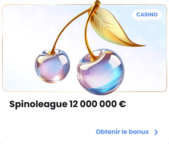 Casino bonus cherries and text Spinoleague 12 000 000 €
