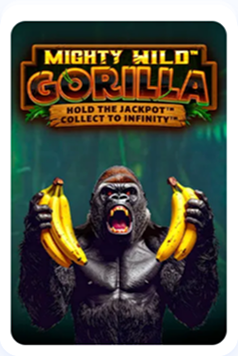 Gorille majestueux tenant des bananes dans la jungle, jeu de machine à sous Mighty Wild Gorilla