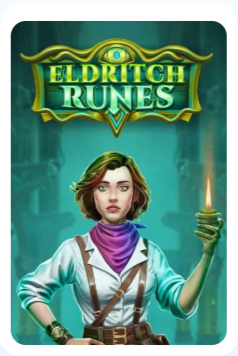 Femme aventurière tenant une bougie dans un décor égyptien, jeu Eldritch Runes